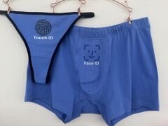 Sevgili Kombini - Face ID Baskılı MAVİ İç Çamaşırı Takımı