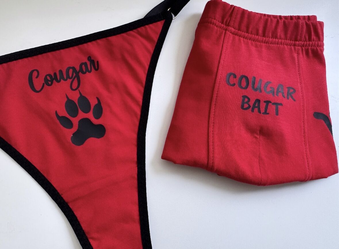 Sevgili Kombini - Cougar Baskılı KIRMIZI İç Çamaşırı Takımı