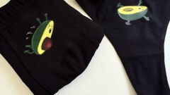 Sevgili Kombini - Avokado Baskılı SİYAH İç Çamaşırı Takımı