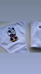 Sevgili Kombini - Miki Fare Baskılı BEYAZ İç Çamaşırı Takımı