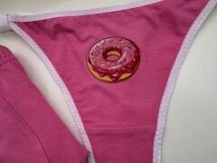 Sevgili Kombini - Donut Baskılı PEMBE İç Çamaşırı Takımı