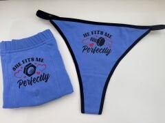 Sevgili Kombini - FitsMe Baskılı MAVİ İç Çamaşırı Takımı