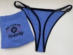 Sevgili Kombini - FitsMe Baskılı MAVİ İç Çamaşırı Takımı