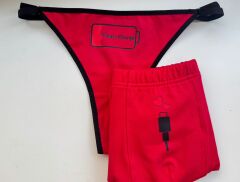 Sevgili Kombini - Please Charge Baskılı KIRMIZI İç Çamaşırı Takımı