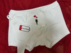 Sevgili Kombini - Please Charge Baskılı BEYAZ İç Çamaşırı Takımı