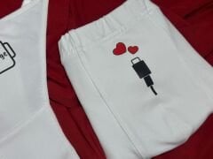 Sevgili Kombini - Please Charge Baskılı BEYAZ İç Çamaşırı Takımı