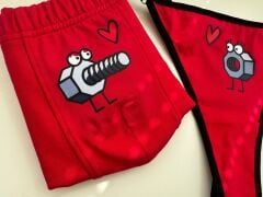 Sevgili Kombini - Eğlenceli KIRMIZI İç Çamaşırı Takımı