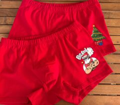 YILBAŞI ÖZEL BASKILI 2'Lİ ERKEK BOXER TAKIM